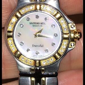 Raymond Weil Two-Tone Gold and Silver Diamond Dial Watch